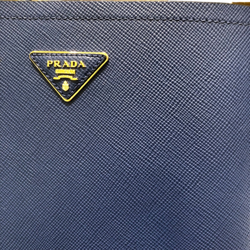 プラダ PRADA パニエハンドバッグ 1BA211 ブルーニュイ GD金具 サファイアーレザー レディース ハンドバッグ