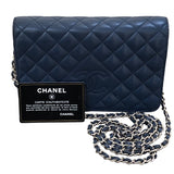 シャネル CHANEL チェーンウォレット ブルー/SV金具 ラムスキン レディース ショルダーバッグ