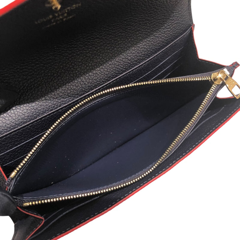 ルイ・ヴィトン LOUIS VUITTON ポルトフォイユ・サラ M62125 ネイビー ゴールド金具 モノグラム・アンプラント レディース 長財布