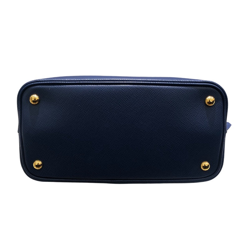プラダ PRADA パニエハンドバッグ 1BA211 ブルーニュイ GD金具 サファイアーレザー レディース ハンドバッグ