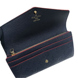 ルイ・ヴィトン LOUIS VUITTON ポルトフォイユ・サラ M62125 ネイビー ゴールド金具 モノグラム・アンプラント レディース 長財布