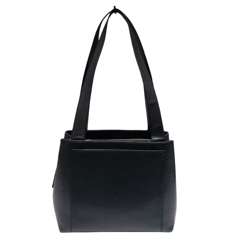シャネル CHANEL ロゴショルダーバッグ ブラック/ＧＤー金具 キャビアスキン レディース ショルダーバッグ