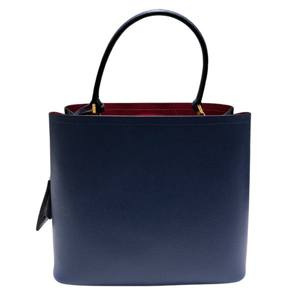 プラダ PRADA パニエハンドバッグ 1BA211 ブルーニュイ GD金具 サファイアーレザー レディース ハンドバッグ