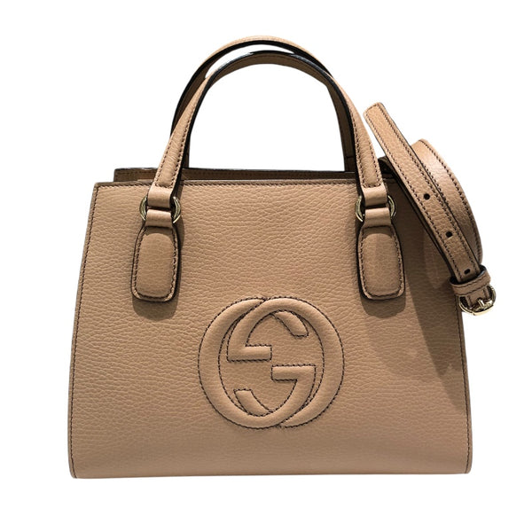 グッチ GUCCI ソーホー２WAYハンドバッグ 607722 ブラウン レザー レディース ショルダーバッグ