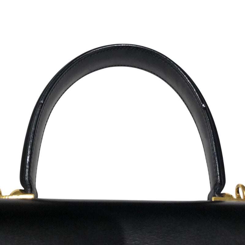 サルヴァトーレ・フェラガモ Salvatore Ferragamo ガンチーニ２wayバッグ 210536 ブラックGD金具 ボックスカーフ レディース ハンドバッグ