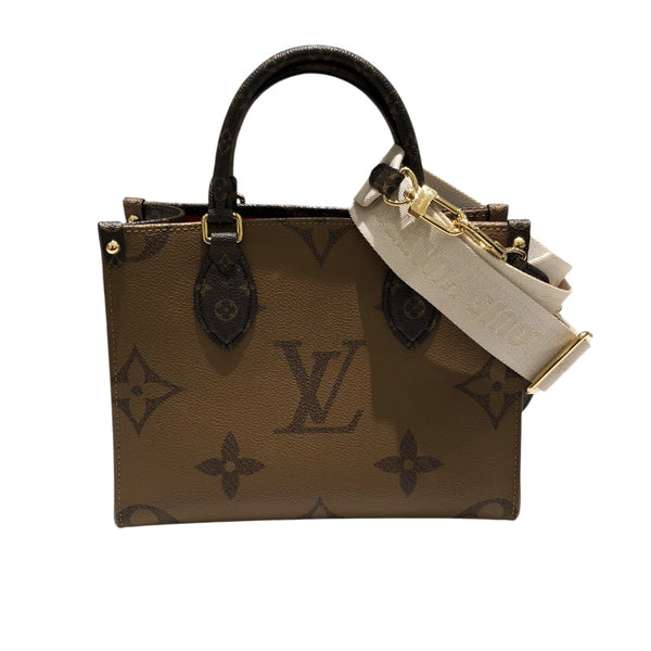 ルイ・ヴィトン LOUIS VUITTON オンザゴーPM M4673 ブラウン PVC レディース ショルダーバッグ