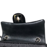 シャネル CHANEL チョコバーメイクアップチェーンショルダーバッグ ブラック シルバー金具 シルクサテン レディース ショルダーバッグ