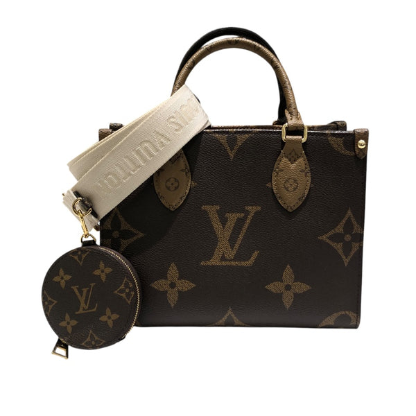 ルイ・ヴィトン LOUIS VUITTON オンザゴーPM M4673 ブラウン PVC レディース ショルダーバッグ