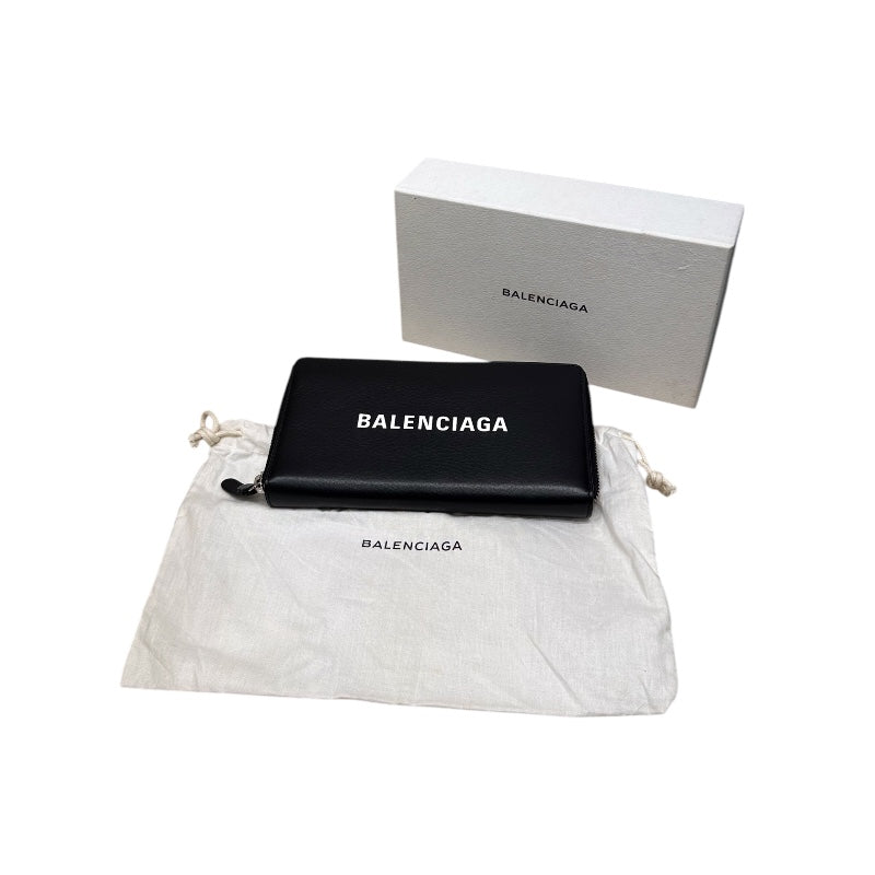 バレンシアガ BALENCIAGA エブリデイ　ロングジップウォレット ブラック レザー ユニセックス 長財布