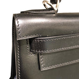 エルメス HERMES ケリー28　外縫い □I刻 ブラックSV金具 ボックスカーフ レディース ハンドバッグ