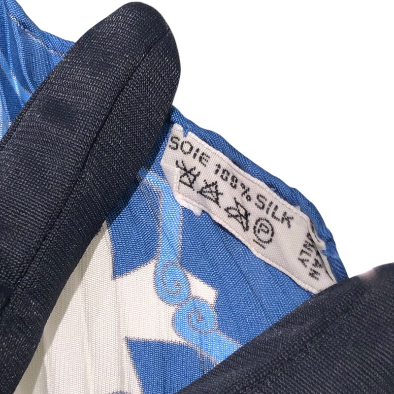 エルメス HERMES プリーツカレ A STRES ET SOLEILS ブルー シルク レディース スカーフ