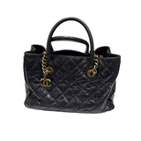 シャネル CHANEL 2WAYチェーントートバッグ A67155 ブラック GD金具 キャビアスキン レディース ハンドバッグ