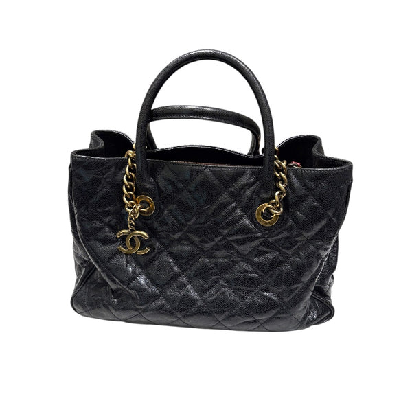 シャネル CHANEL 2WAYチェーントートバッグ A67155 ブラック GD金具 キャビアスキン レディース ハンドバッグ
