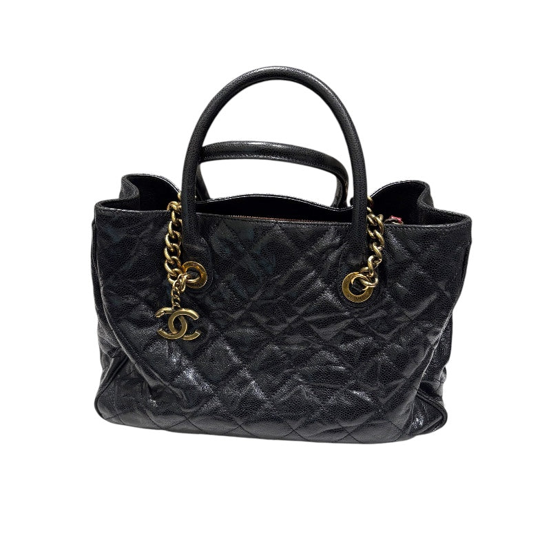 シャネル CHANEL 2WAYチェーントートバッグ A67155 ブラック GD金具 キャビアスキン レディース ハンドバッグ