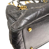 シャネル CHANEL 2WAYチェーントートバッグ A67155 ブラック GD金具 キャビアスキン レディース ハンドバッグ