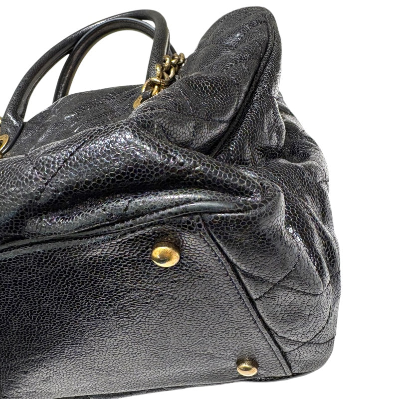 シャネル CHANEL 2WAYチェーントートバッグ A67155 ブラック GD金具 キャビアスキン レディース ハンドバッグ