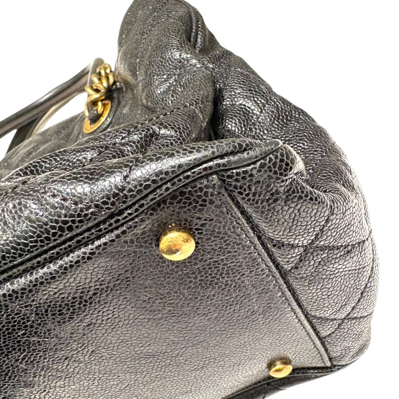 シャネル CHANEL 2WAYチェーントートバッグ A67155 ブラック GD金具 キャビアスキン レディース ハンドバッグ