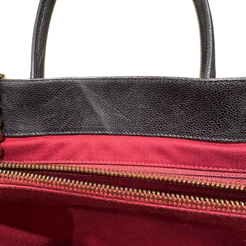 シャネル CHANEL 2WAYチェーントートバッグ A67155 ブラック GD金具 キャビアスキン レディース ハンドバッグ