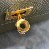 エルメス HERMES ミニケリー2 トリコロール K刻 ヴェールマングローブ/グリパンタン/ブラック ゴールド金具 エプソン レディース ハンドバッグ