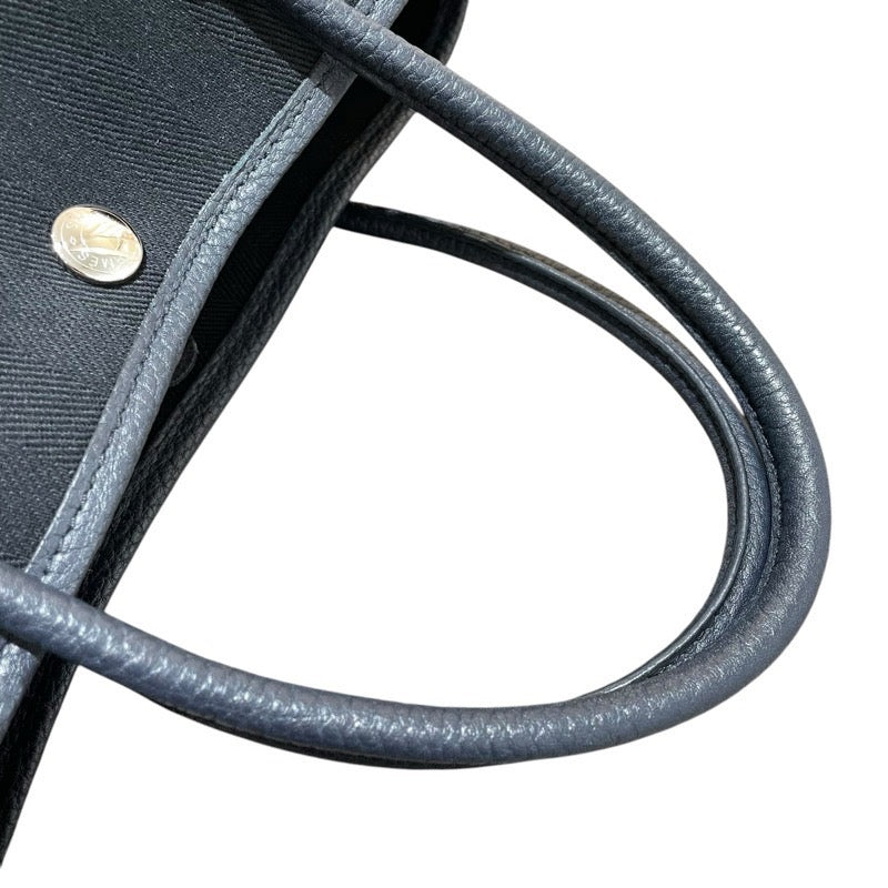 エルメス HERMES ガーデンパーティTPM Z刻 ブラック・ブルーインディゴ　SV金具 トワル・ネゴンダ レディース トートバッグ