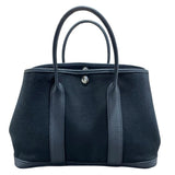 エルメス HERMES ガーデンパーティTPM Z刻 ブラック・ブルーインディゴ　SV金具 トワル・ネゴンダ レディース トートバッグ