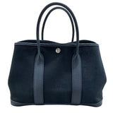 エルメス HERMES ガーデンパーティTPM Z刻 ブラック・ブルーインディゴ　SV金具 トワル・ネゴンダ レディース トートバッグ