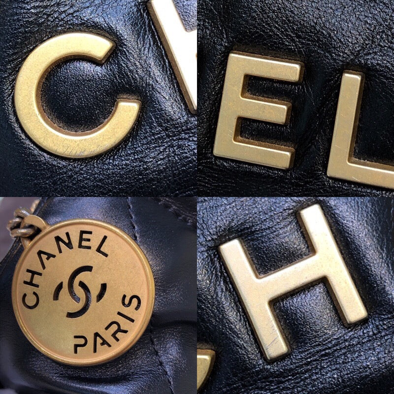 シャネル CHANEL CHANEL22ミニ AS3980 ブラック x ゴールド金具 シャイニーカーフ レディース ショルダーバッグ