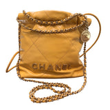 シャネル CHANEL CHANEL22 ミニバッグ AS3980 イエロー ゴールド金具 シャイニーカーフ レディース ショルダーバッグ