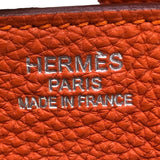 エルメス HERMES バーキン35 口P刻印 オレンジ x シルバー金具 トゴ レディース ハンドバッグ