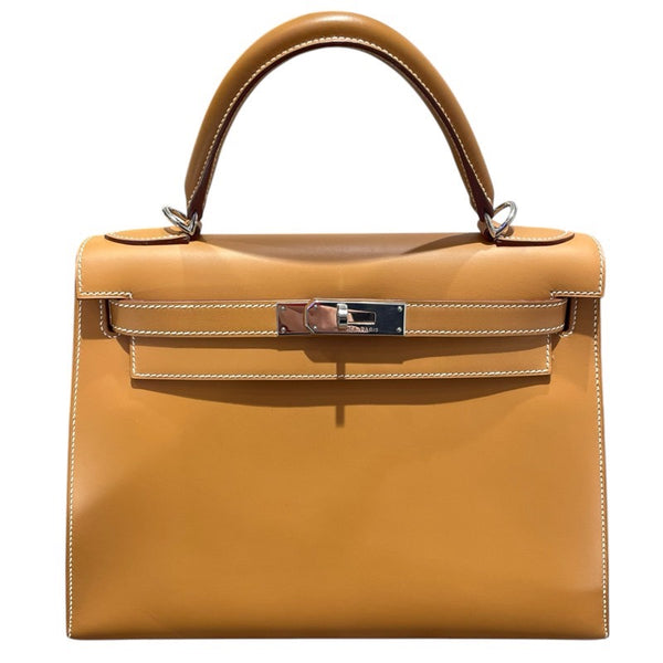 エルメス HERMES ケリー28 □G刻 ナチュラル　SV金具 シャモニー レディース ショルダーバッグ