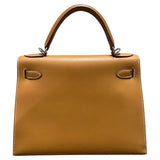 エルメス HERMES ケリー28 □G刻 ナチュラル　SV金具 シャモニー レディース ショルダーバッグ
