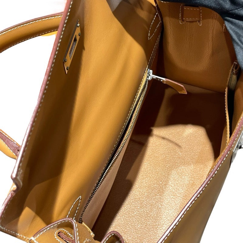 エルメス HERMES ケリー28 □G刻 ナチュラル　SV金具 シャモニー レディース ショルダーバッグ