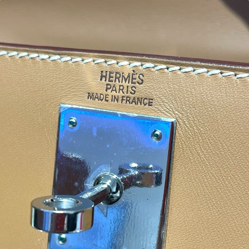 エルメス HERMES ケリー28 □G刻 ナチュラル　SV金具 シャモニー レディース ショルダーバッグ