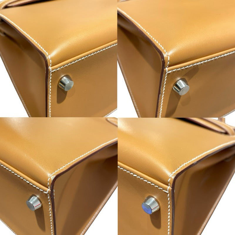 エルメス HERMES ケリー28 □G刻 ナチュラル　SV金具 シャモニー レディース ショルダーバッグ