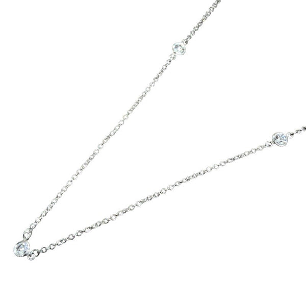 ティファニー TIFFANY＆CO バイザヤード 3P ダイヤ ネックレス Pt950/ダイヤモンド ジュエリー