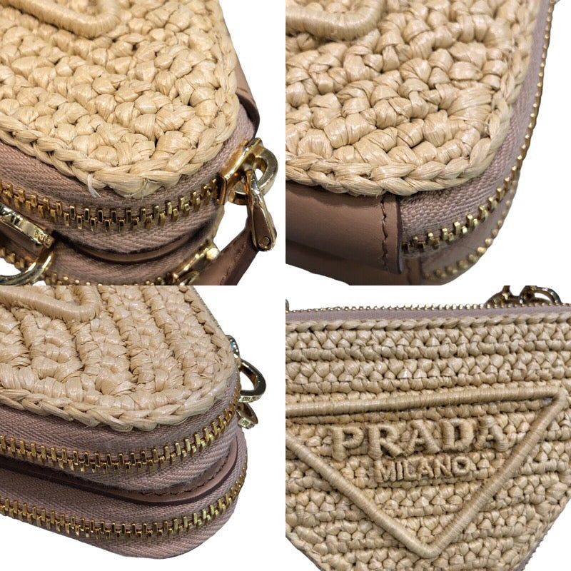 プラダ PRADA トライアングルショルダー 1NR015 ナチュラル ラフィア/レザー レディース ショルダーバッグ |  中古ブランドリユースショップ OKURA(おお蔵)