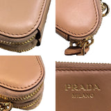 プラダ PRADA トライアングルショルダー 1NR015 ナチュラル ラフィア/レザー レディース ショルダーバッグ