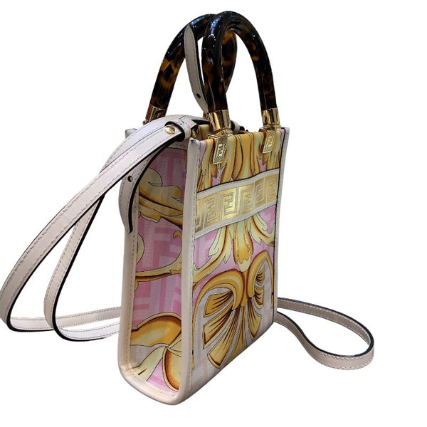 フェンディ FENDI FENDACE ミニサンシャインショッパー 8BS051 ベージュ/マルチ レザー レディース ショルダーバッグ