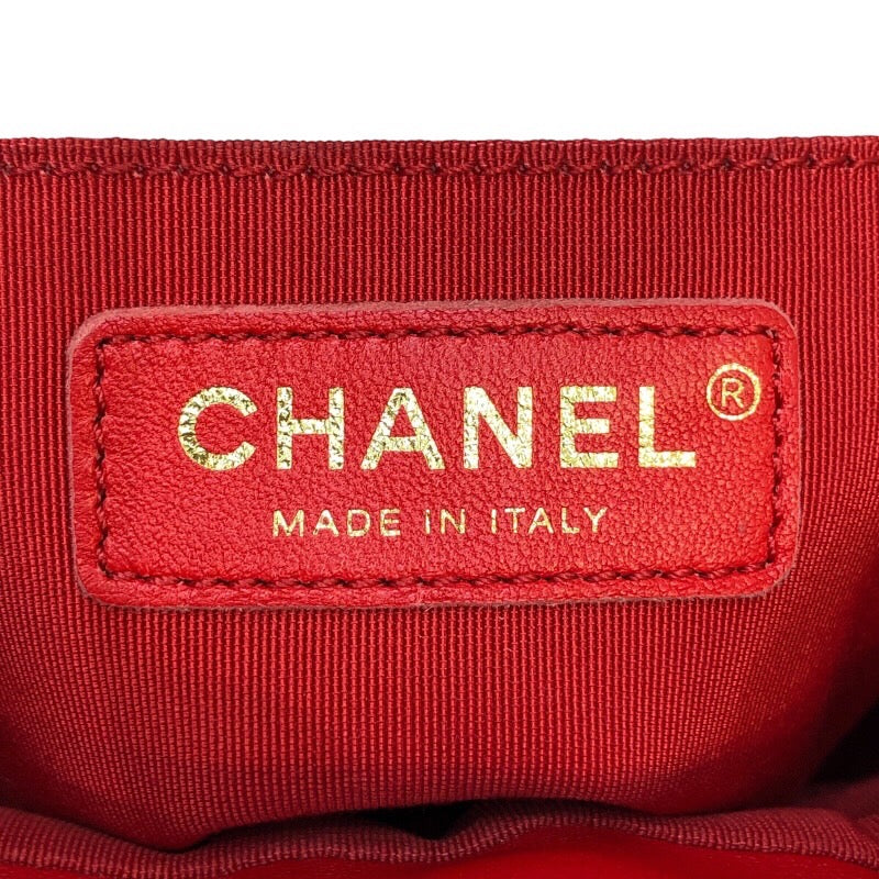 シャネル CHANEL マトラッセ バックパック A91121 レッド/ゴールド金具 ラムスキン レディース リュック・デイパック