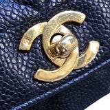 シャネル CHANEL ダイアナ チェーンショルダー 2番台 ブラック×ゴールド金具 キャビアスキン レディース ショルダーバッグ