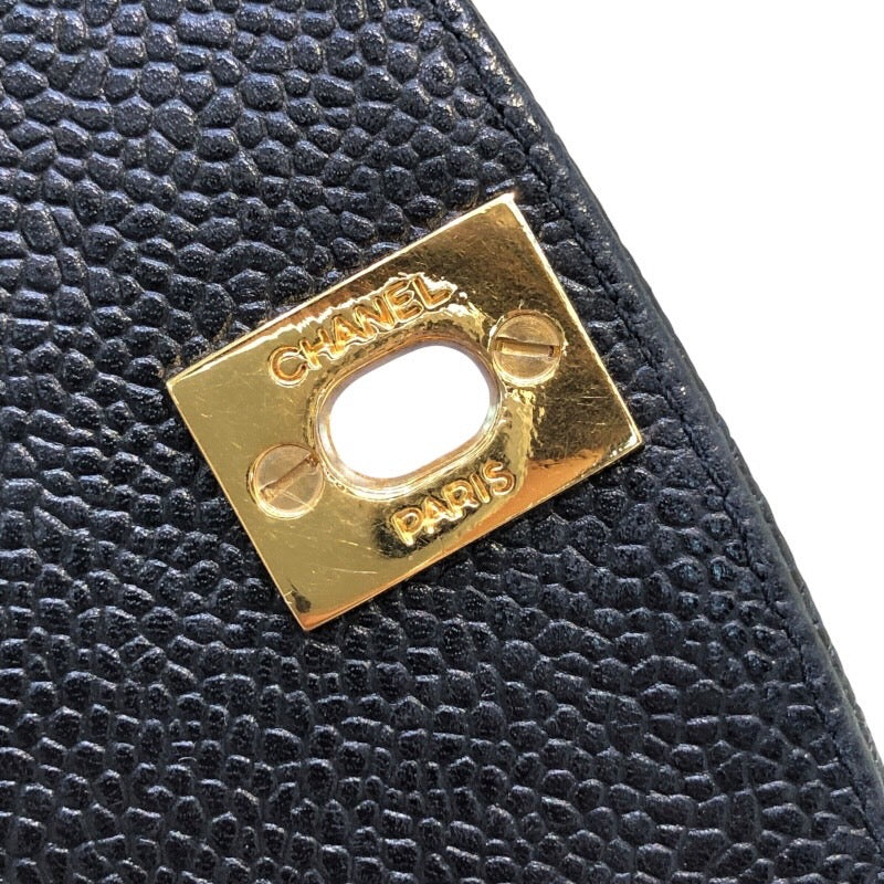 シャネル CHANEL ダイアナ チェーンショルダー 2番台 ブラック×ゴールド金具 キャビアスキン レディース ショルダーバッグ