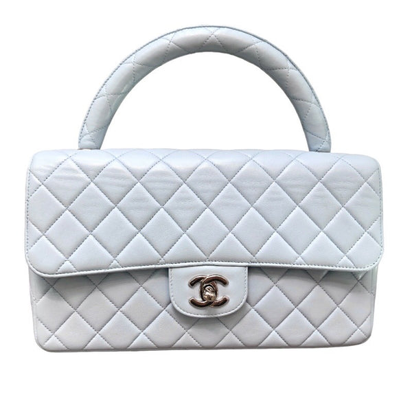 シャネル CHANEL 親バッグ A04193 ライトブルー/シルバー金具 カーフ レディース ハンドバッグ