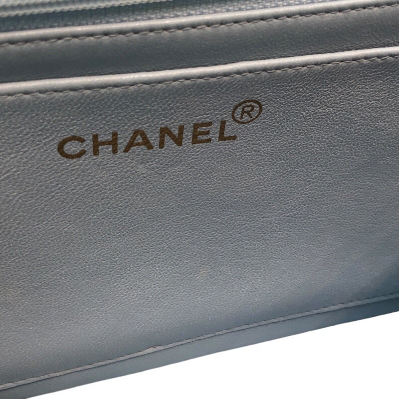 シャネル CHANEL 親バッグ A04193 ライトブルー/シルバー金具 カーフ レディース ハンドバッグ