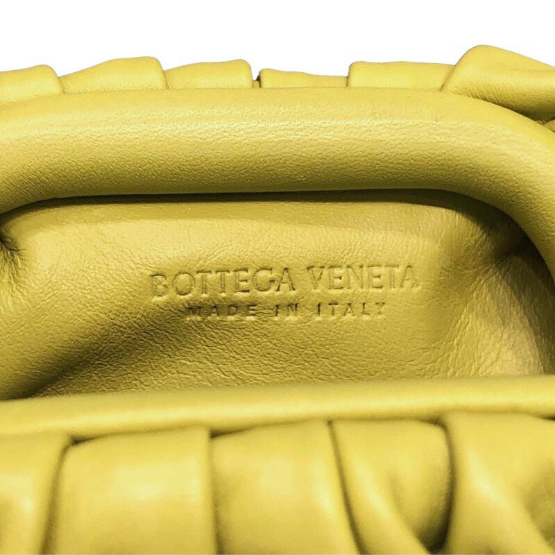 ボッテガ・ヴェネタ BOTTEGA VENETA ザ・ポーチ ミニ ライムイエロー レザー レディース ポーチ