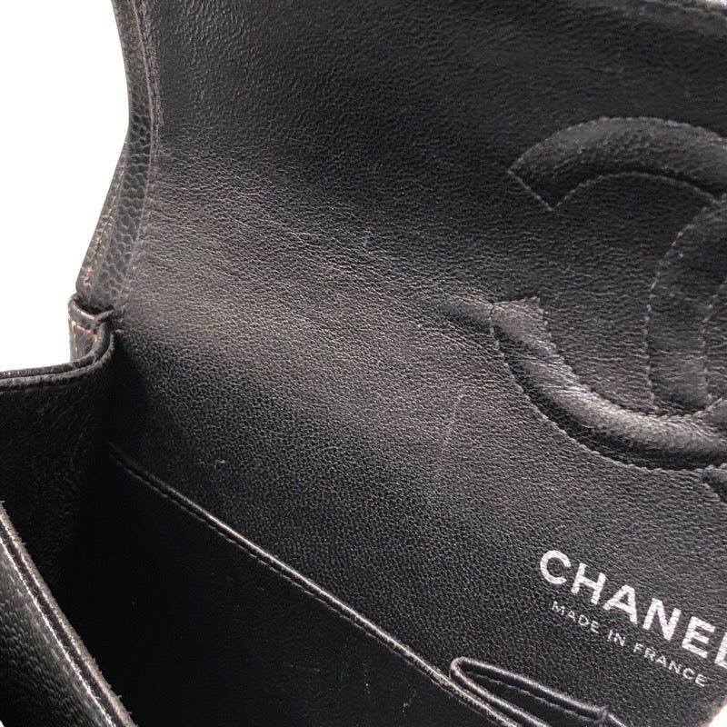 シャネル CHANEL マトラッセ25 9番台 ブラック×シルバー金具 キャビアスキン レディース ショルダーバッグ