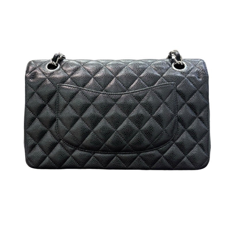 シャネル CHANEL マトラッセ25 A01112　23番台 ブラック×シルバー金具 キャビアスキン レディース ショルダーバッグ