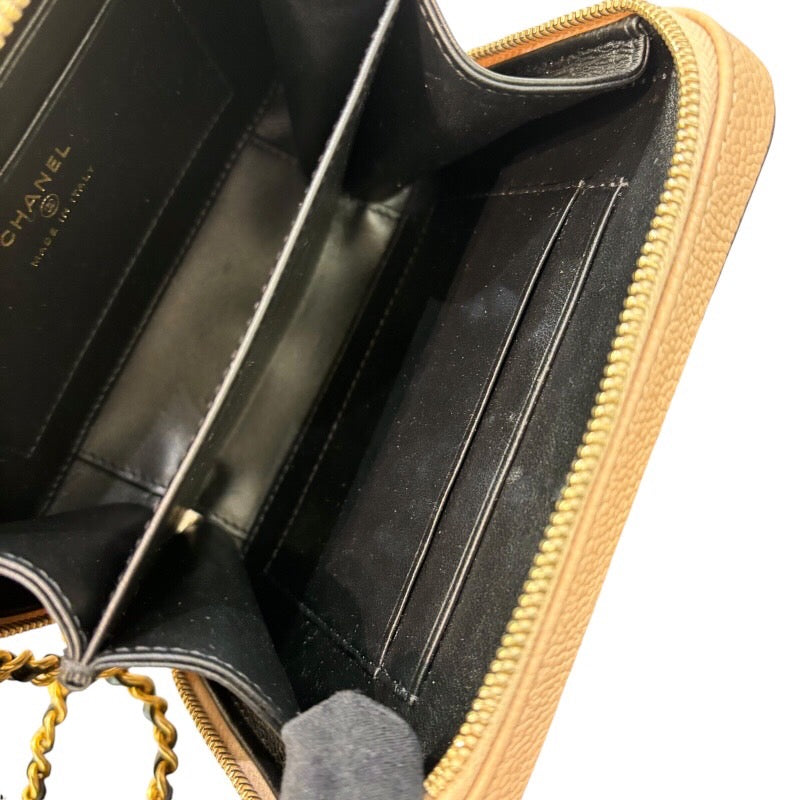 シャネル CHANEL バッグ ショルダーバッグ キャビアスキン ベージュ ブラック ゴールド ココマーク CCフィリグリー バニティ 2way チェーン ココマーク 2WAY チェーンショルダーバッグ キャビアスキン ラムスキン