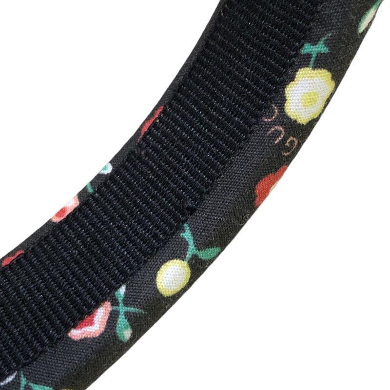 グッチ GUCCI フラワーカチューシャ ブラック コットン レディース その他ファッション雑貨