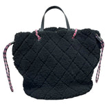 シャネル CHANEL ココネージュマトラッセチェーンショルダー AS0981 ブラック・ピンク ツイード・ムートン レディース ショルダーバッグ
