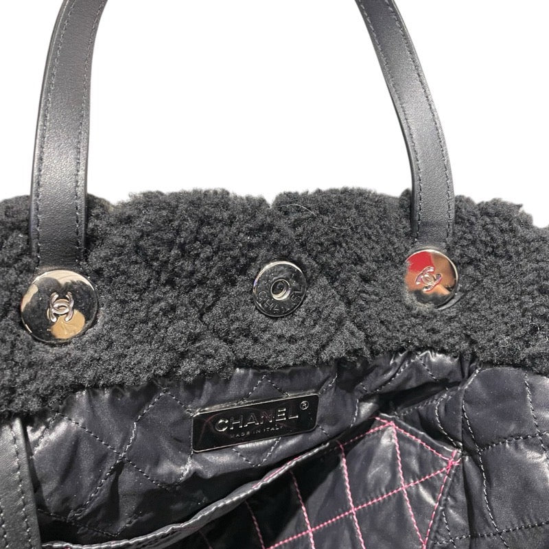 シャネル CHANEL ココネージュマトラッセチェーンショルダー AS0981 ブラック・ピンク ツイード・ムートン レディース ショルダーバッグ